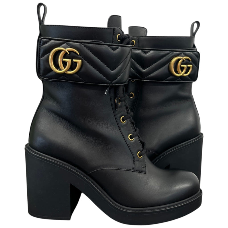 Women's Gg Marmont Heeled Boots Black Size EU 39.5 / UK 6.5