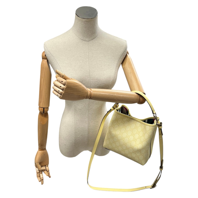 Women's GG Emblem Small Bucket Handbag Yellow