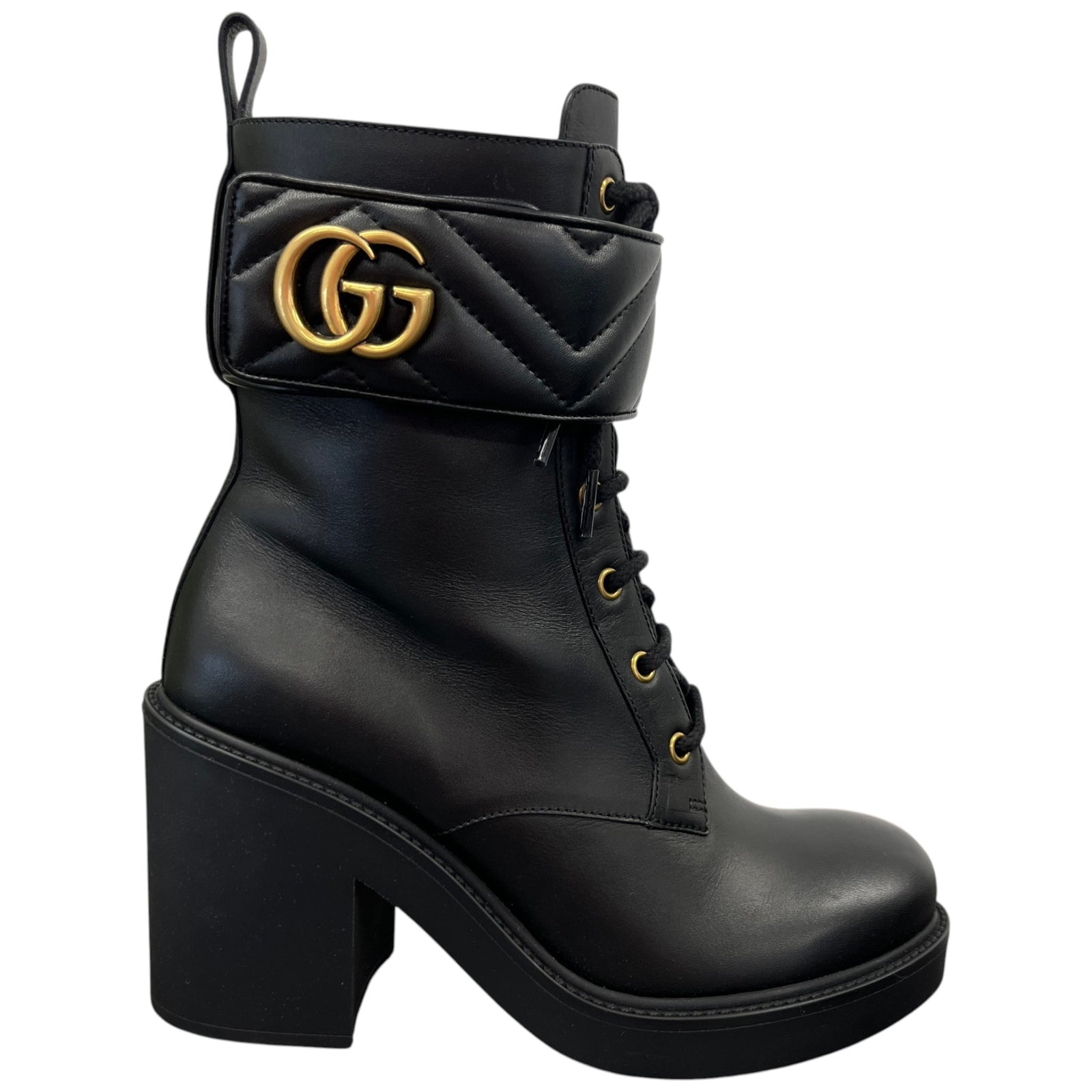 Women's Gg Marmont Heeled Boots Black Size EU 39.5 / UK 6.5 - Photo 1