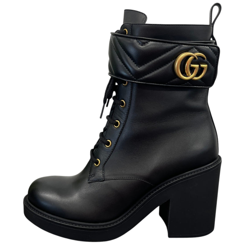 Women's Gg Marmont Heeled Boots Black Size EU 39.5 / UK 6.5