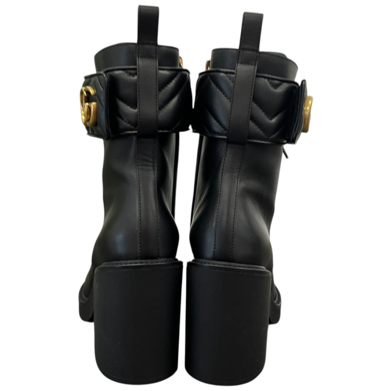 Women's Gg Marmont Heeled Boots Black Size EU 39.5 / UK 6.5