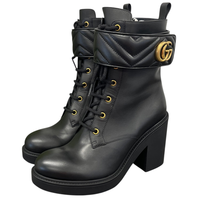 Women's Gg Marmont Heeled Boots Black Size EU 39.5 / UK 6.5