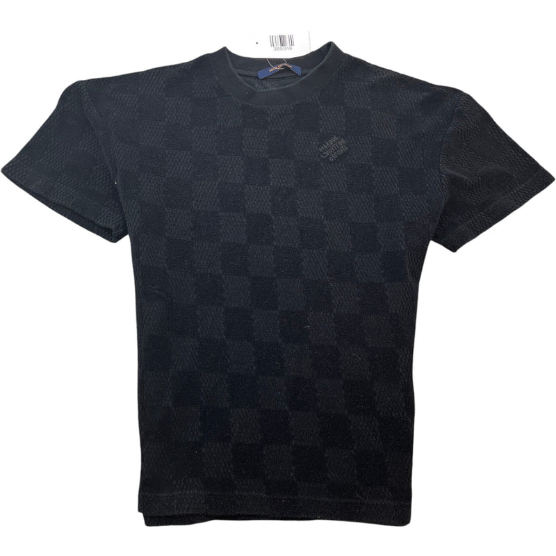 Men's Damier Towelling T-Shirt Black Size S