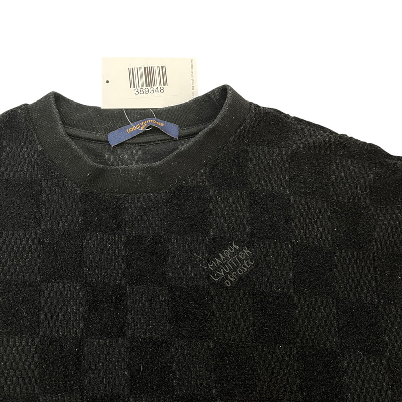 Men's Damier Towelling T-Shirt Black Size S