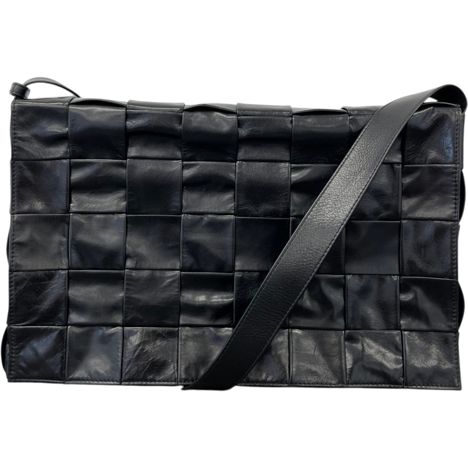 Men's Paper Cassette Intrecciato Maxi Bag Black - Photo 1