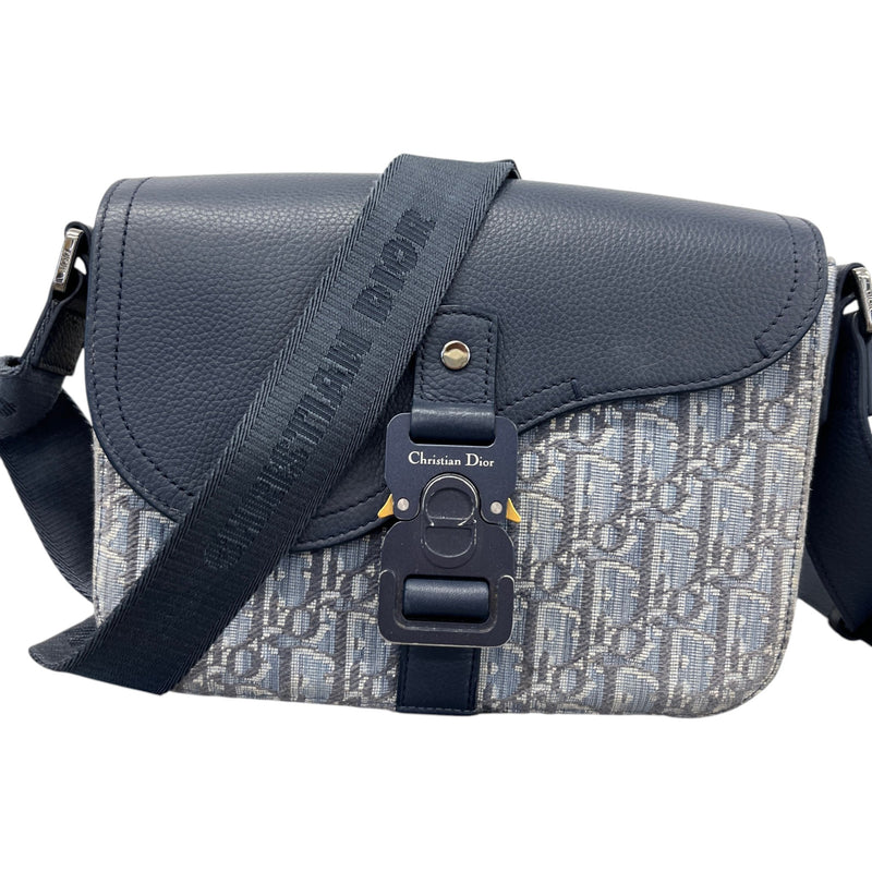 Men's Saddle With Flap Messenger Bag Blue