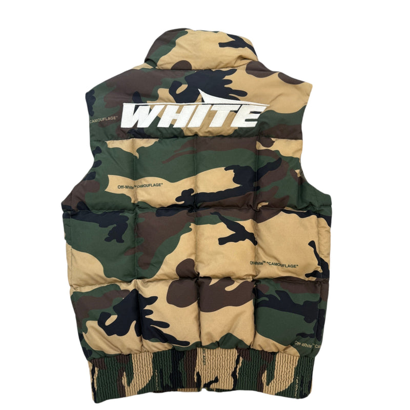 Men's all over woodland camo Gilet Green Size M