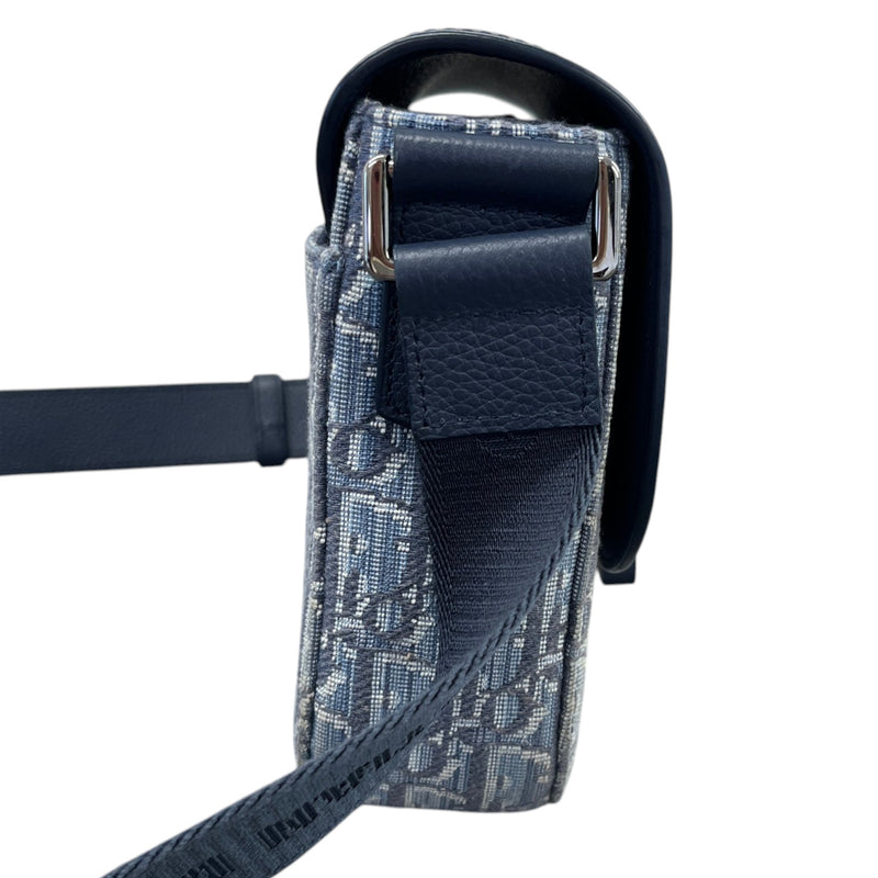 Men's Saddle With Flap Messenger Bag Blue