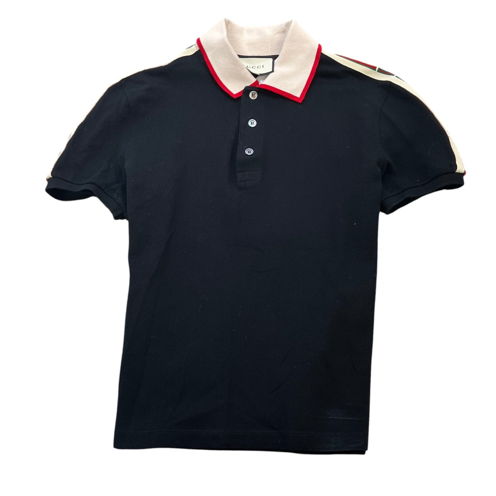 Men's Tape Logo Polo Shirt Black Size S - Photo 1