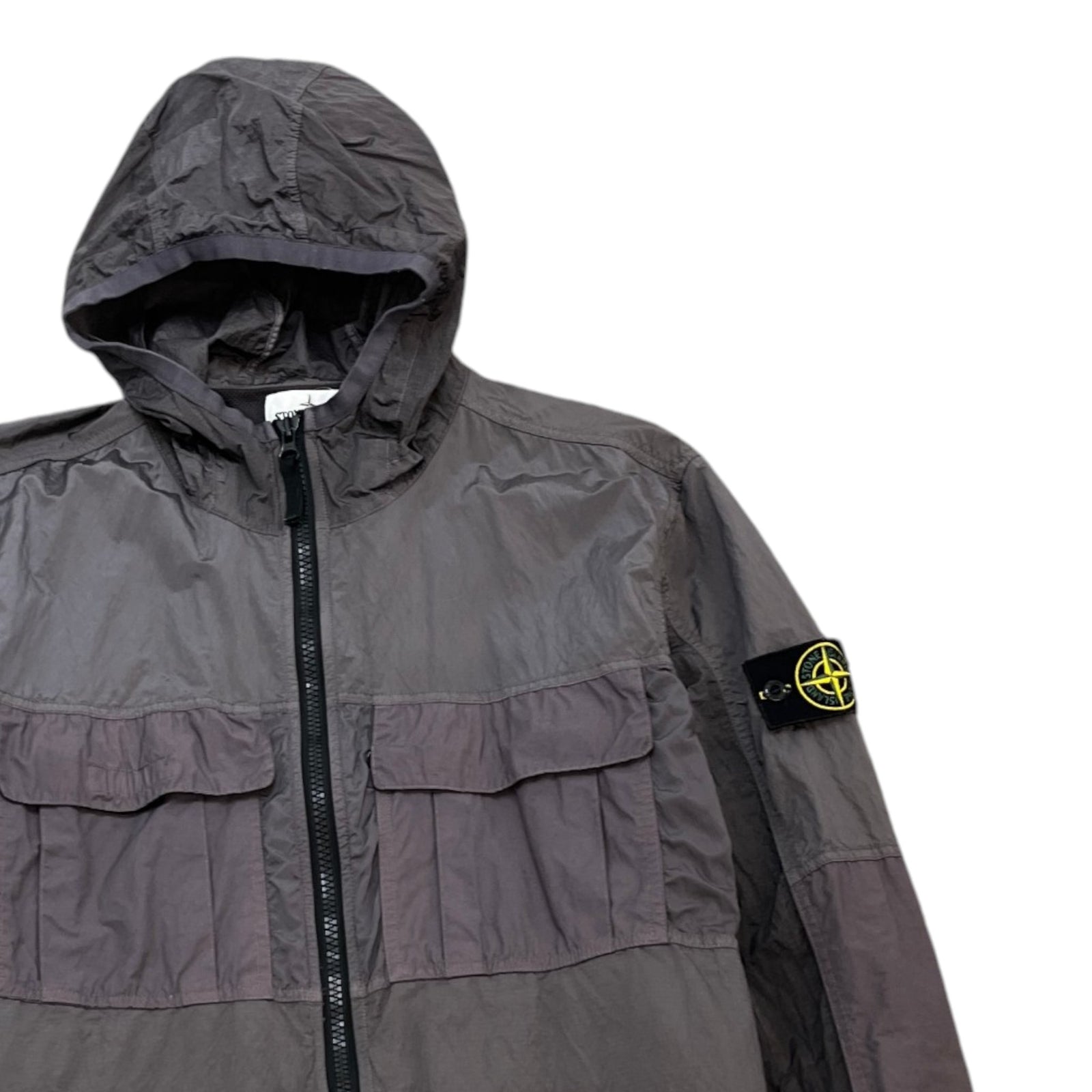 Men's Nylon Metal Windbreaker Grey Size XXL - Photo 3