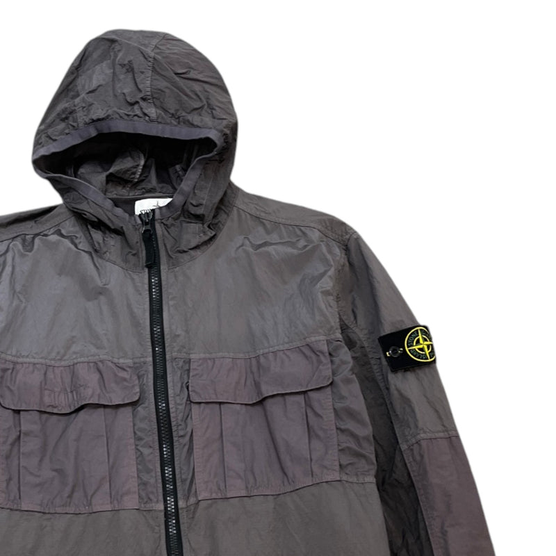 Men's Nylon Metal Windbreaker Grey Size XXL