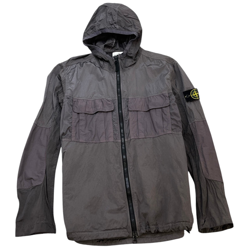 Men's Nylon Metal Windbreaker Grey Size XXL