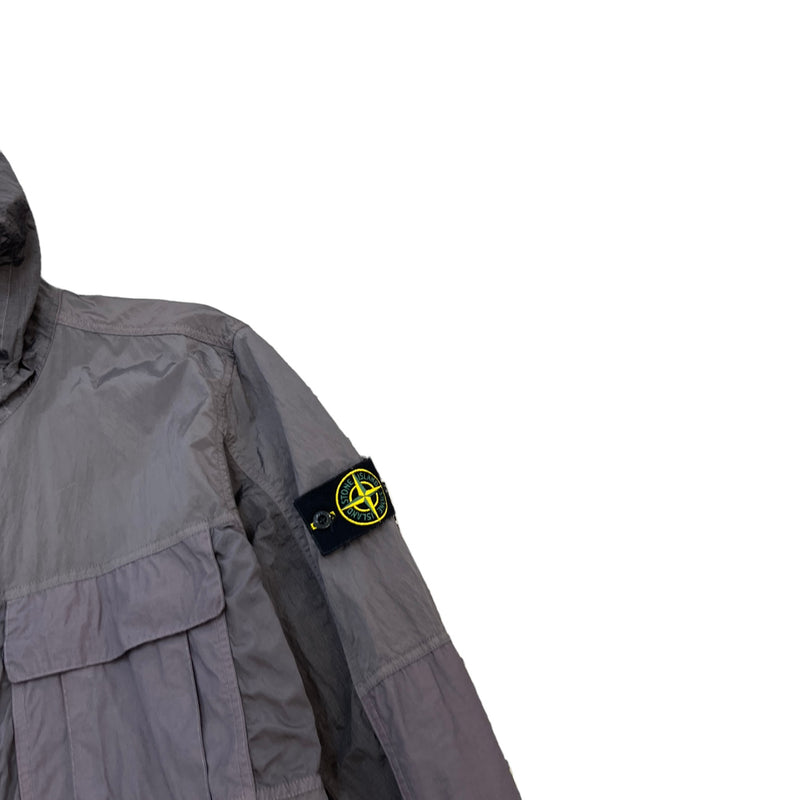 Men's Nylon Metal Windbreaker Grey Size XXL