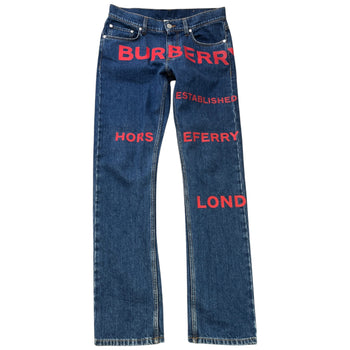 Men's Horseferry Print Jeans Blue Size M / W32