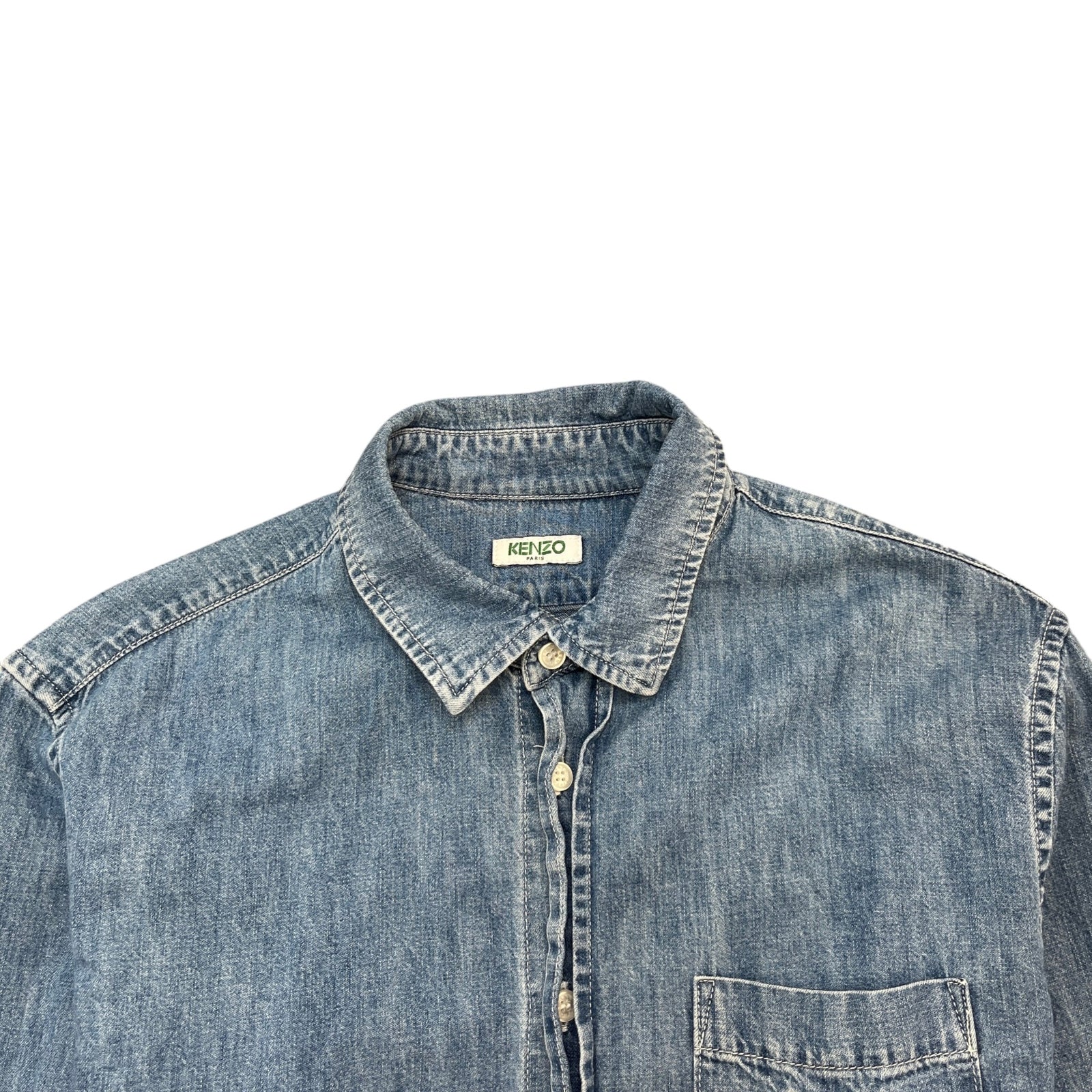 Men's Embroidered Logo Long Sleeve Shirt Blue Size M - Photo 5