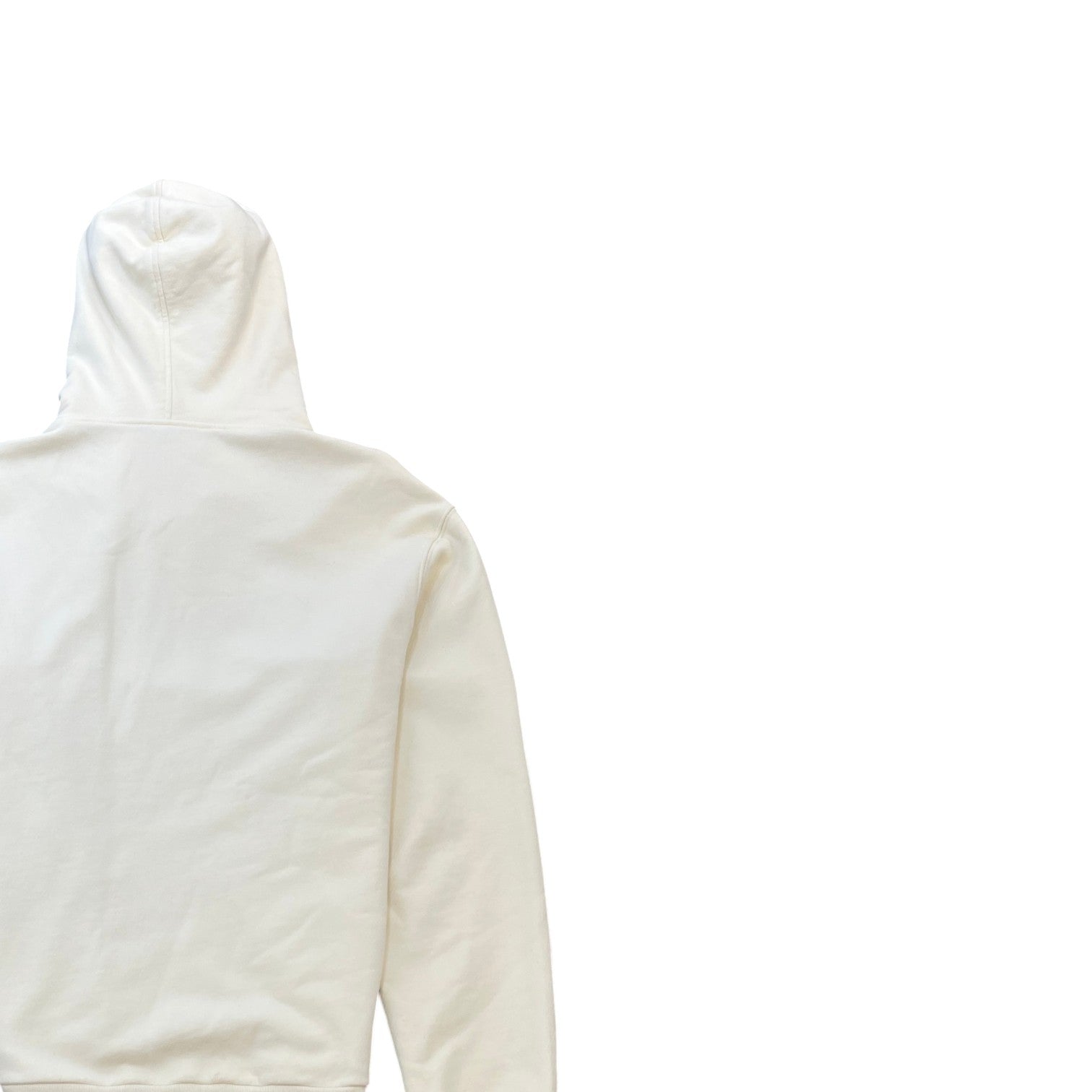 Men's Logo Print Hoodie Cream Size S - Photo 4
