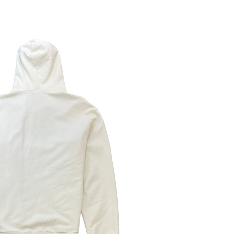 Men's Logo Print Hoodie Cream Size S