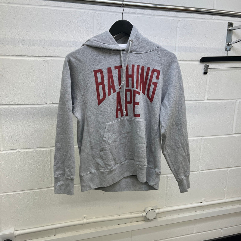 Men's Logo Print Hoodie Grey Size S