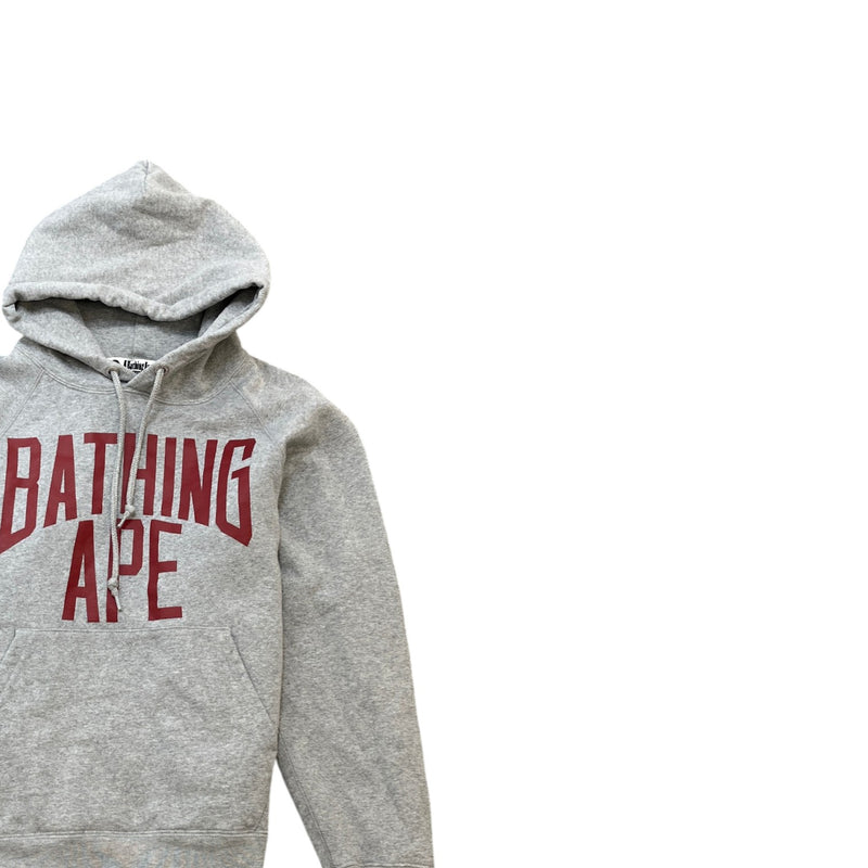 Men's Logo Print Hoodie Grey Size S