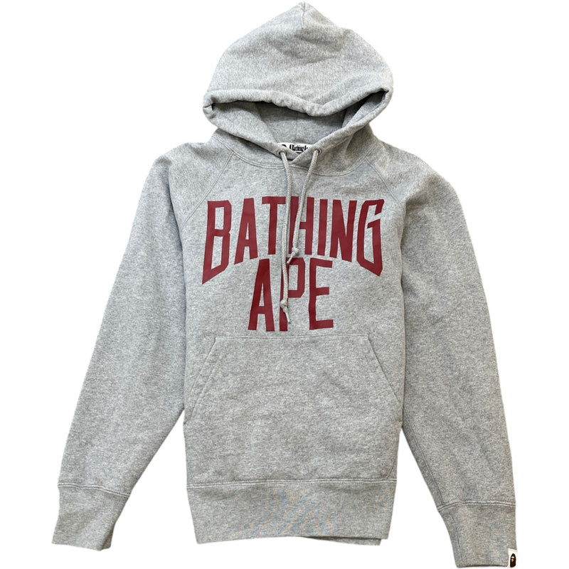 Men's Logo Print Hoodie Grey Size S