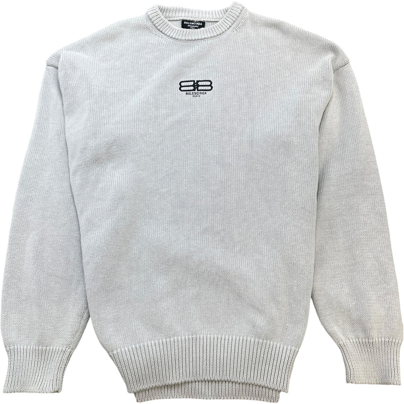 Men's Oversized Bb Paris Logo Jumper Grey Size M