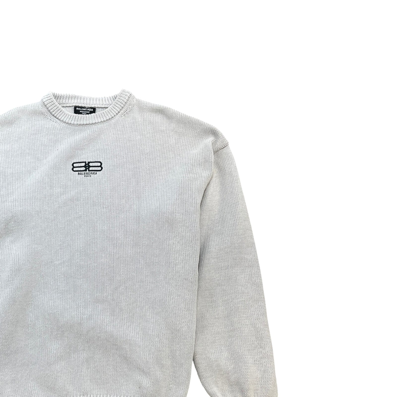 Men's Oversized Bb Paris Logo Jumper Grey Size M - Photo 3