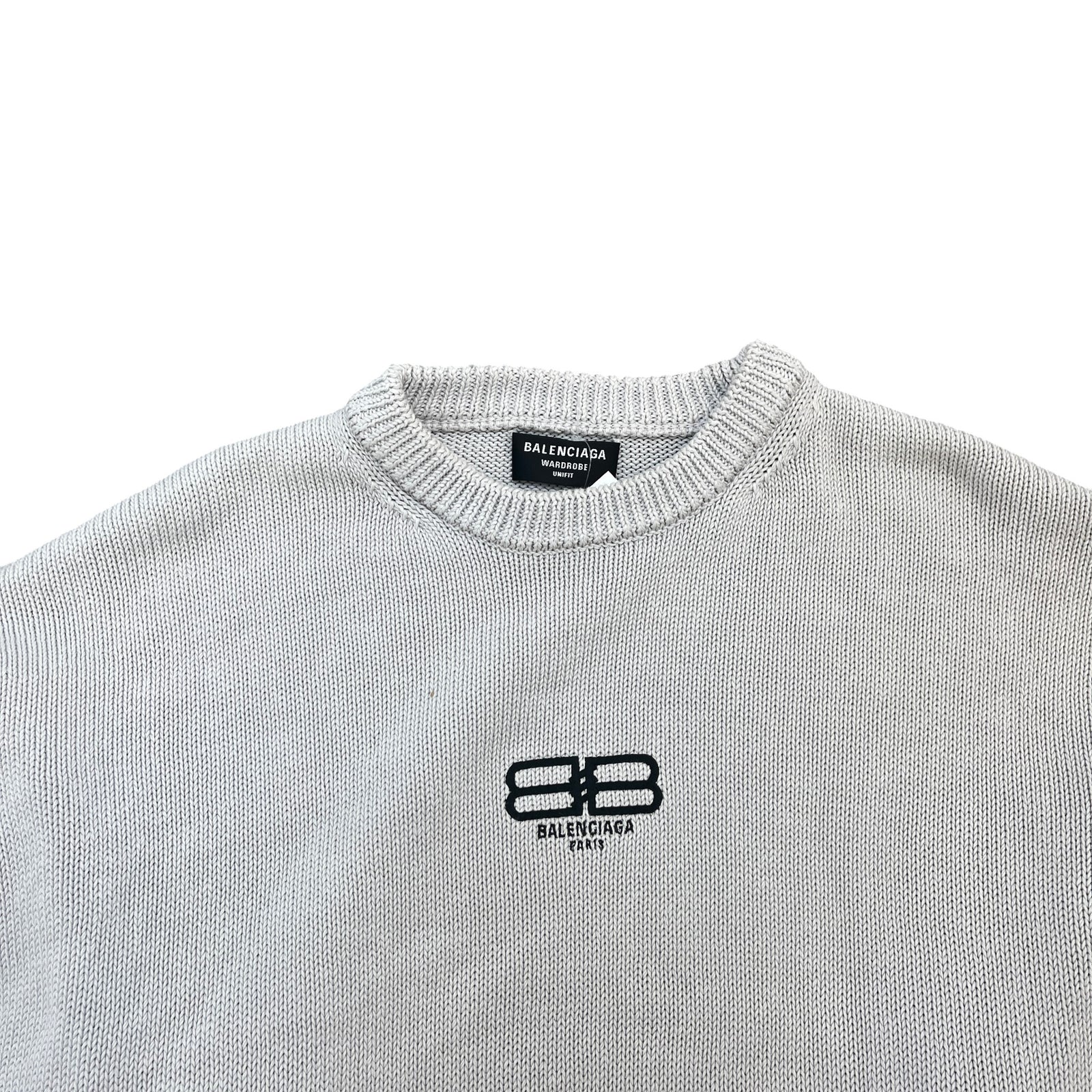 Men's Oversized Bb Paris Logo Jumper Grey Size M - Photo 5