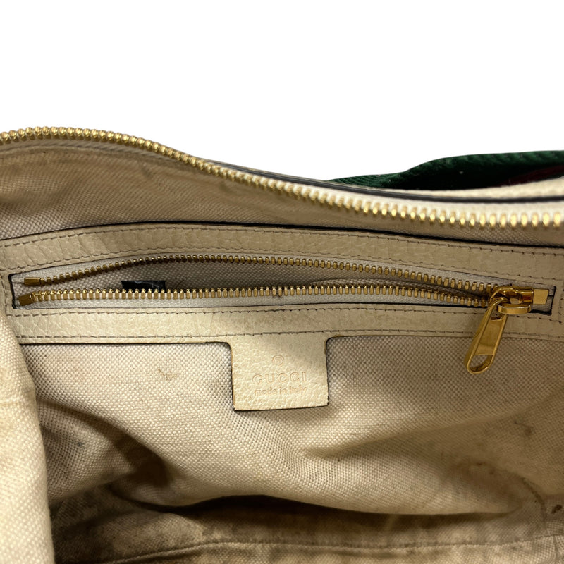 Men's GG Supreme Monogram Flora Web Small Ophidia Half Moon Messenger Bag Beige
