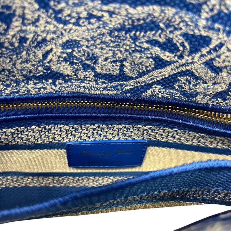 Women's Medium Dior Lady D-Lite Toile De Jouy Handbag Blue