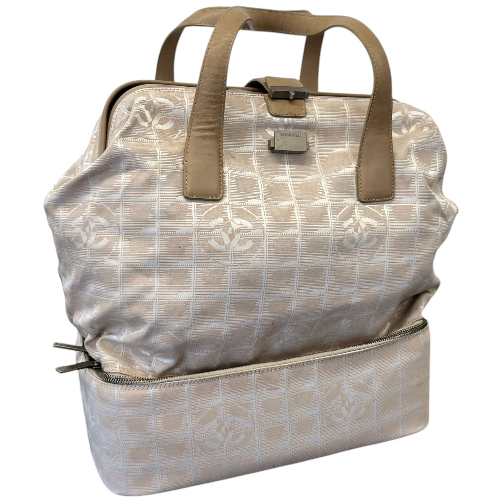 Women's CC Travel Ligne Frame Travel Bag Beige - Photo 3