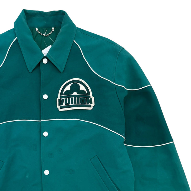Men's Embroidered Logo Jacket Green Size XL