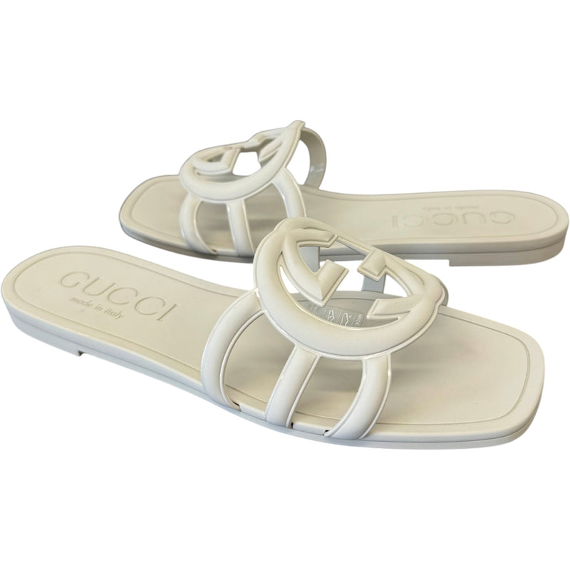 Women's GG Marmont Slides White Size UK 3 / EU 36