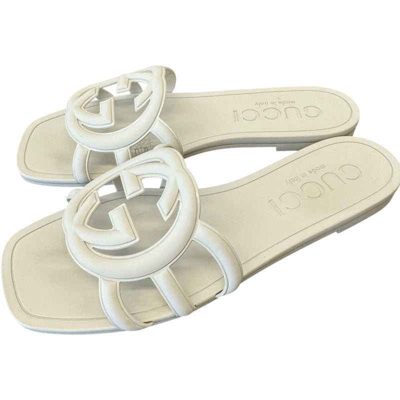 Women's GG Marmont Slides White Size UK 3 / EU 36