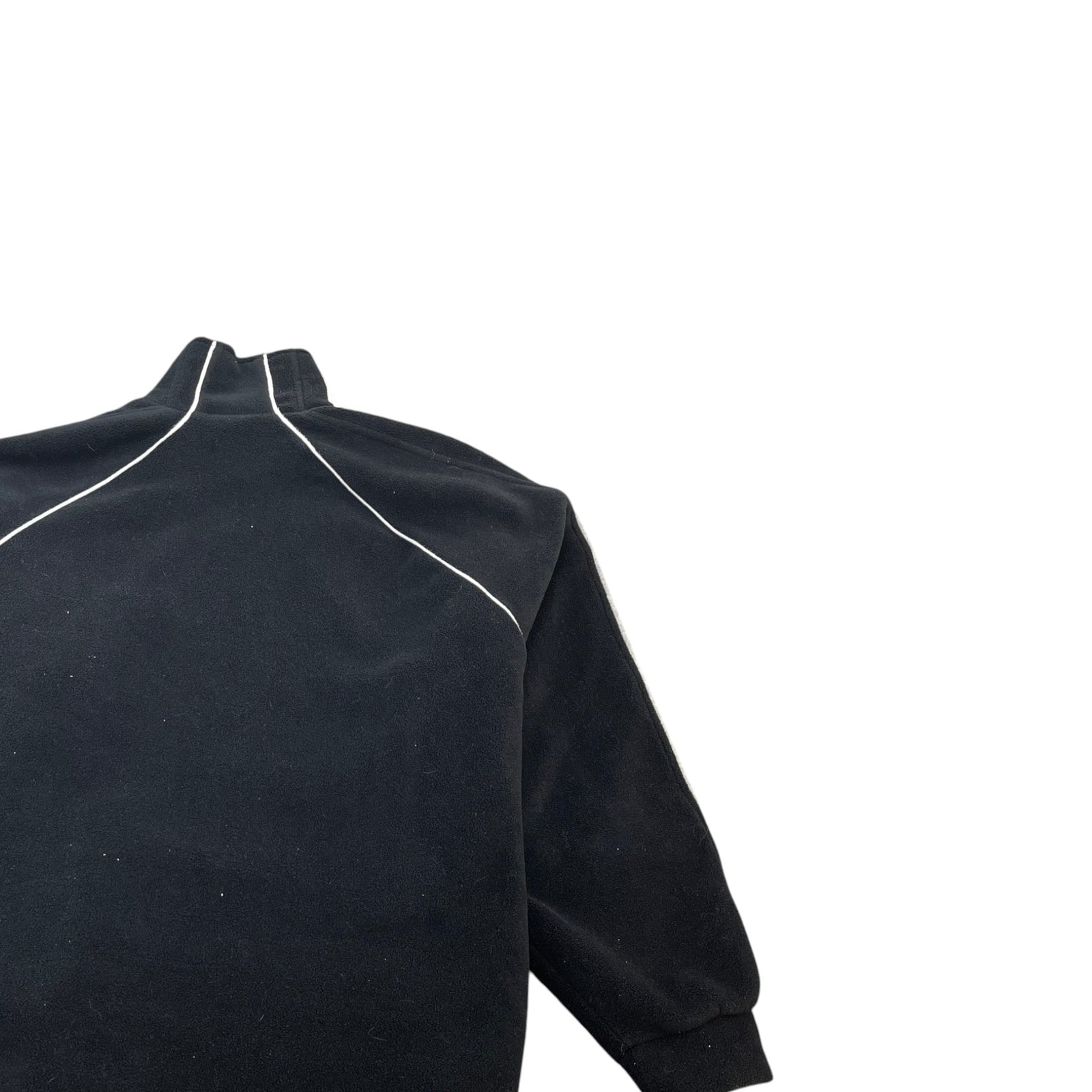 Men's Oversized Sporty B Zip Up Fleece Jacket Black Size XS - Photo 4
