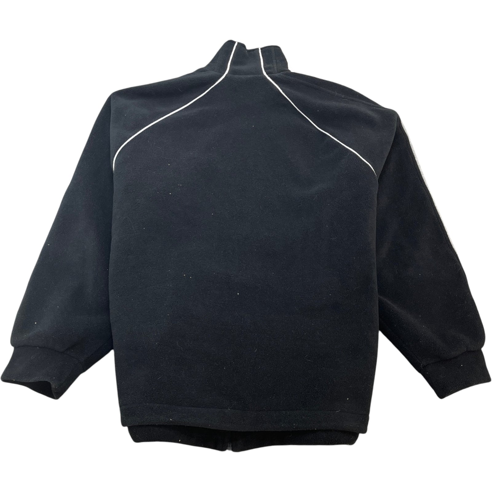Men's Oversized Sporty B Zip Up Fleece Jacket Black Size XS - Photo 2