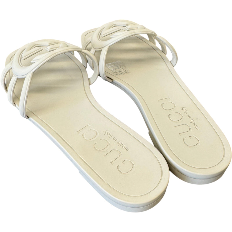 Women's GG Marmont Slides White Size UK 3 / EU 36