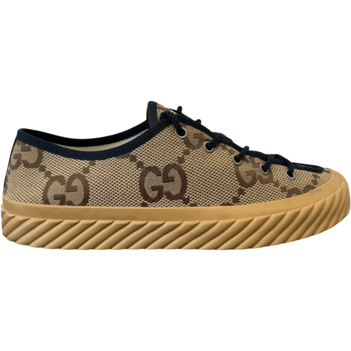Men's Maxi GG Low Trainers Beige Size UK 7 / EU 41 - Photo 1