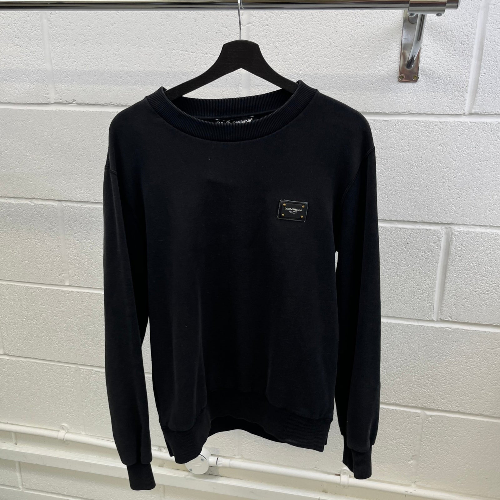Men's Plaque Logo Sweatshirt Black Size IT 48 / UK M - Photo 8