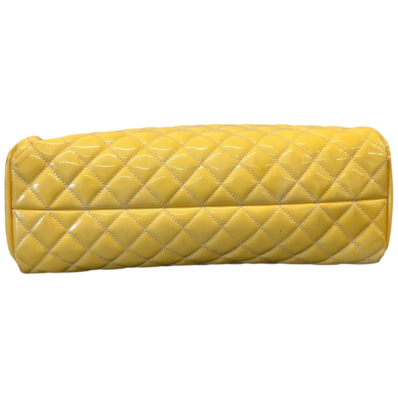 Women's Mademoiselle Bowling Patent Bag Yellow - Photo 10