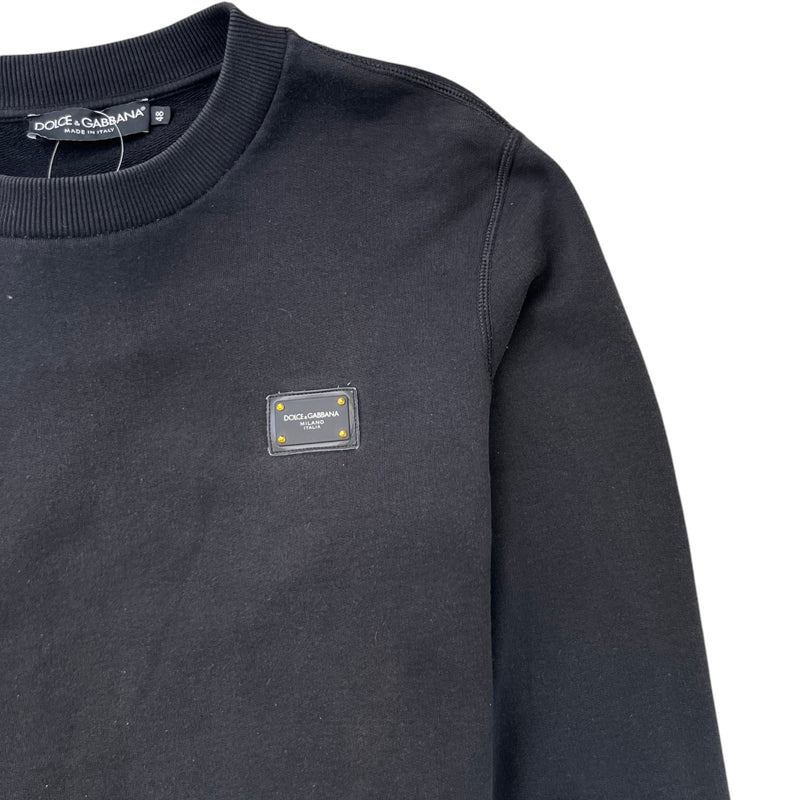Men's Plaque Logo Sweatshirt Black Size IT 48 / UK M