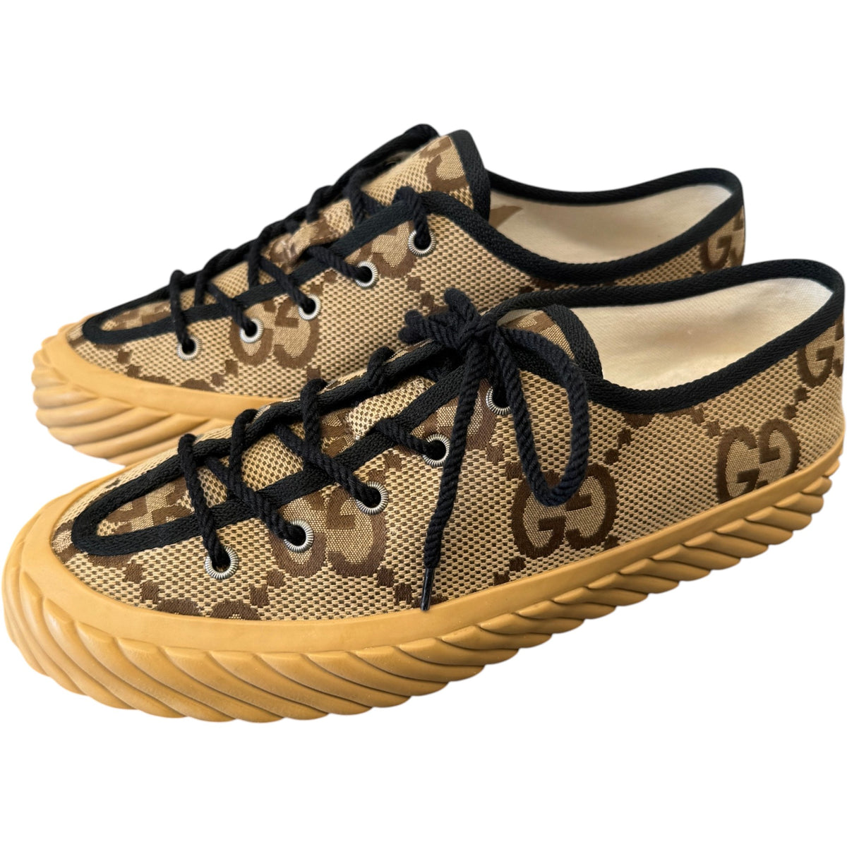 Men's Maxi GG Low Trainers Beige Size UK 7 / EU 41 - Photo 7