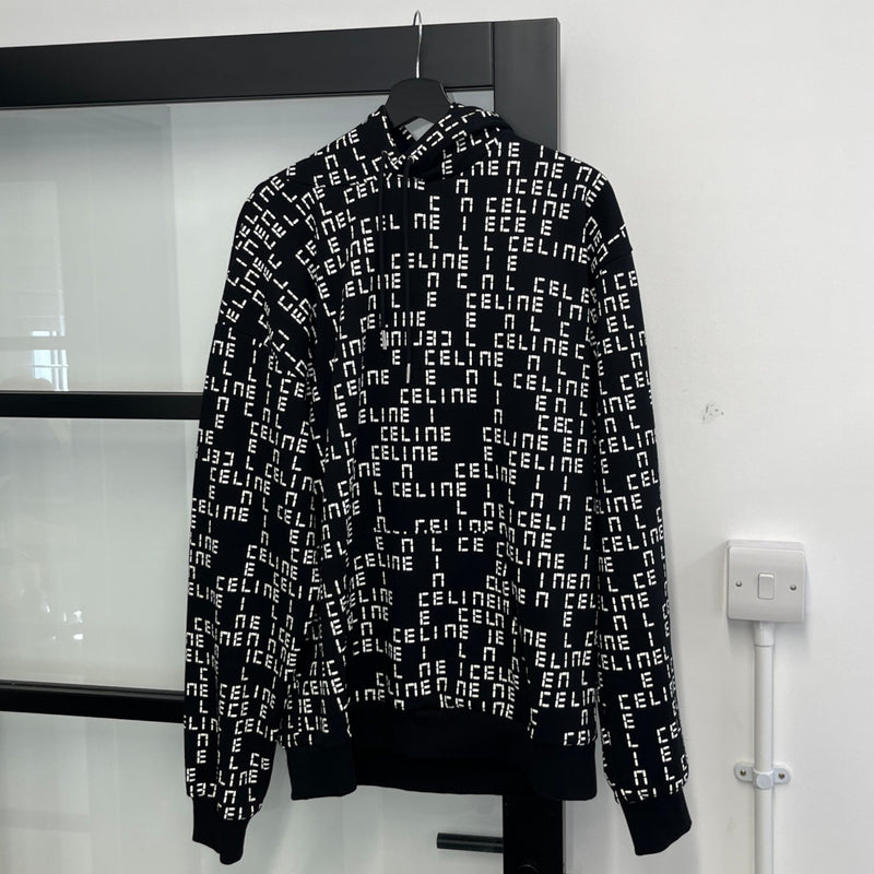 Men's all over logo Hoodie Black Size L