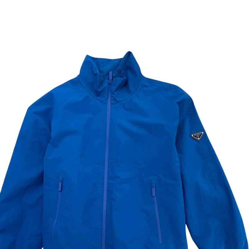 Men's Plaque Logo Windbreaker Blue Size M