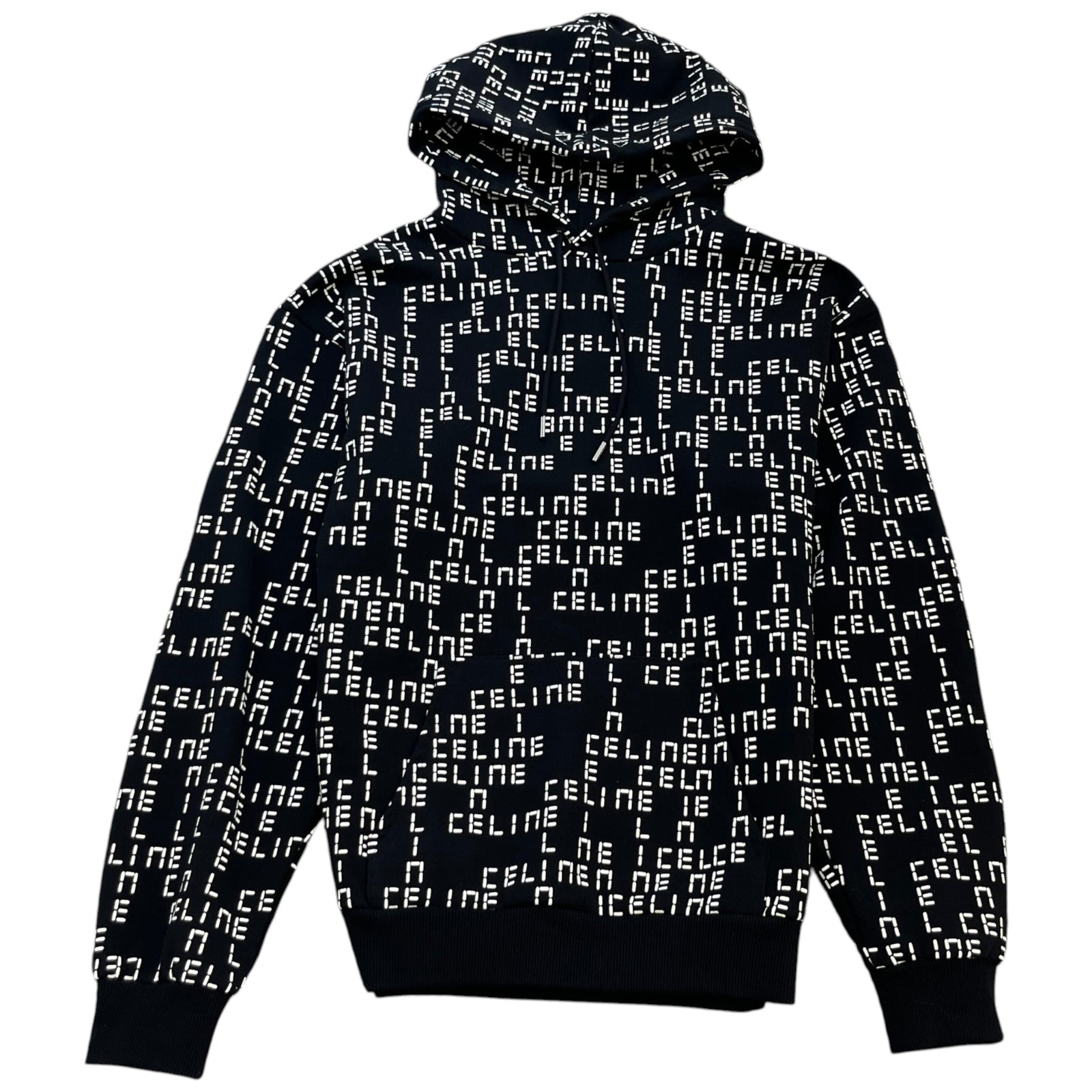 Men's all over logo Hoodie Black Size L - Photo 1