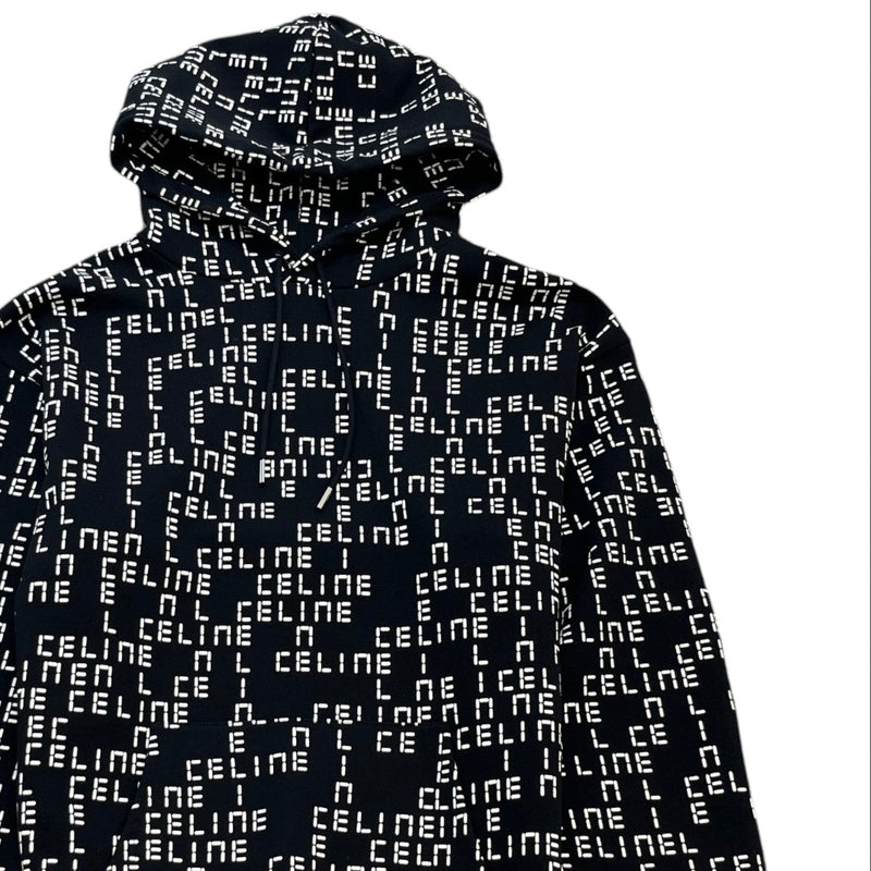 Men's all over logo Hoodie Black Size L