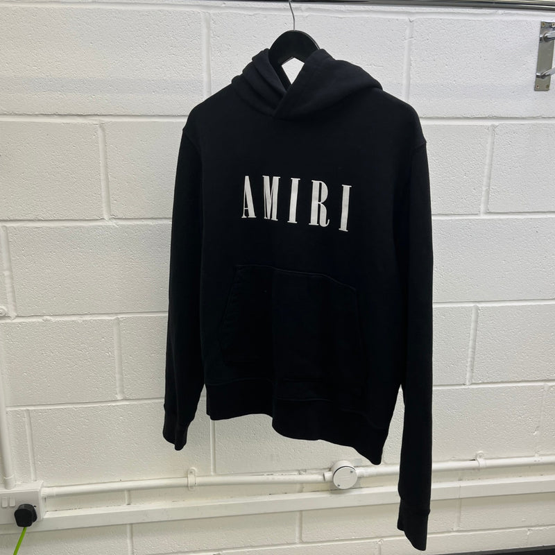 Men's Logo Print Hoodie Black Size S