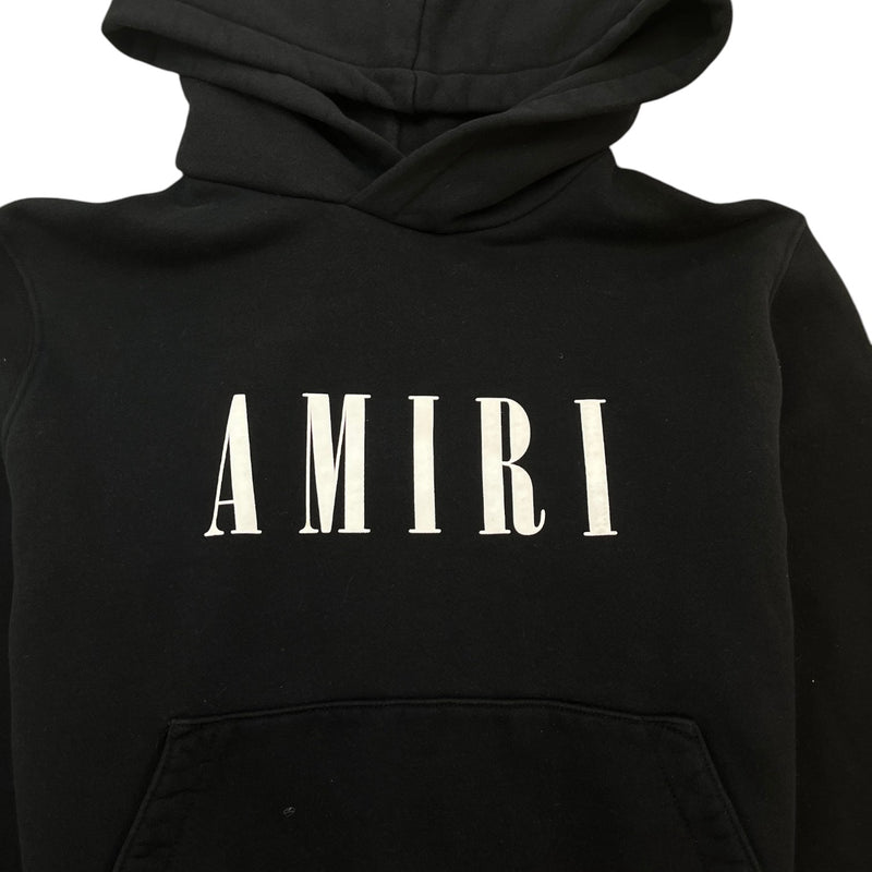 Men's Logo Print Hoodie Black Size S