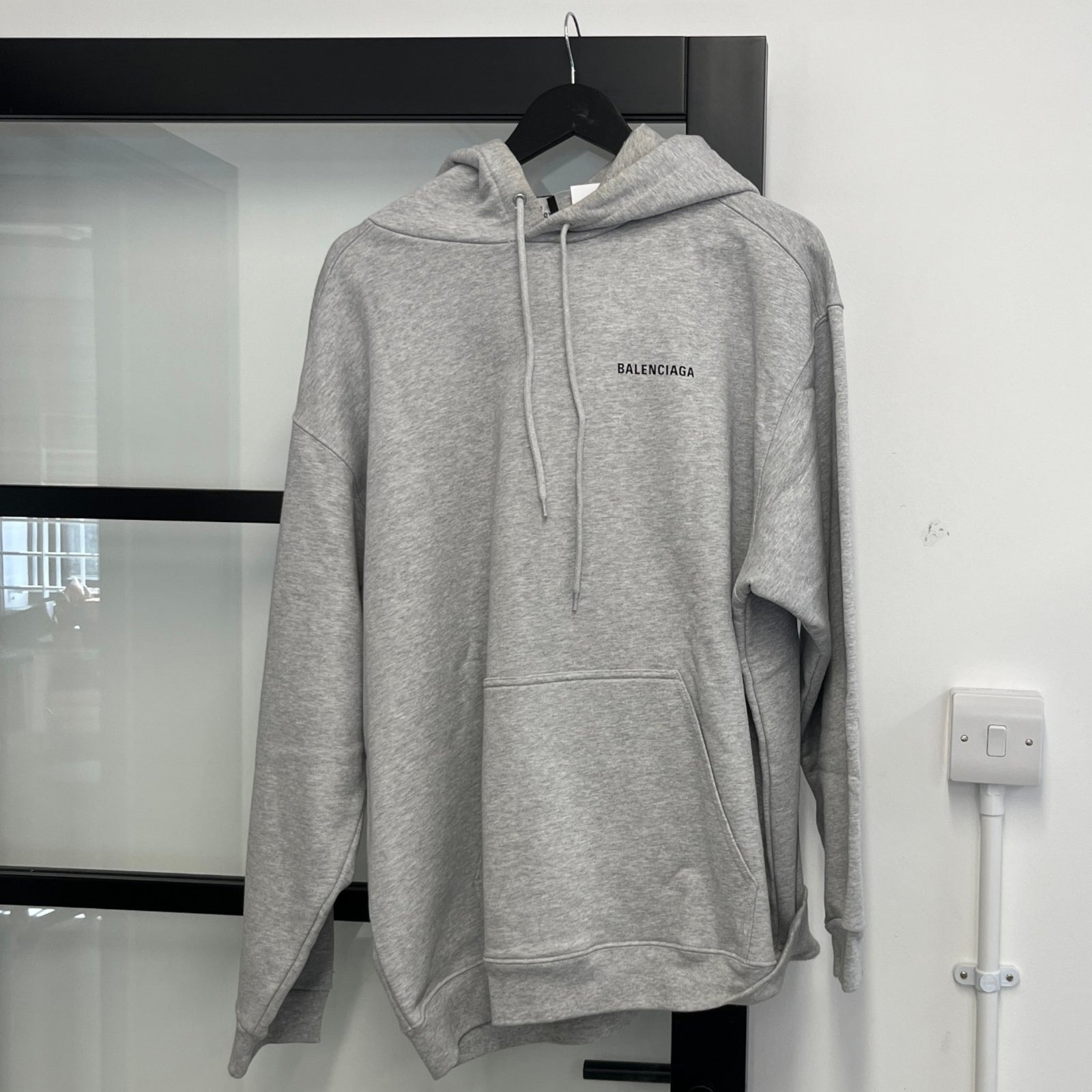 Men's Logo Print Hoodie Grey Size XL - Photo 8