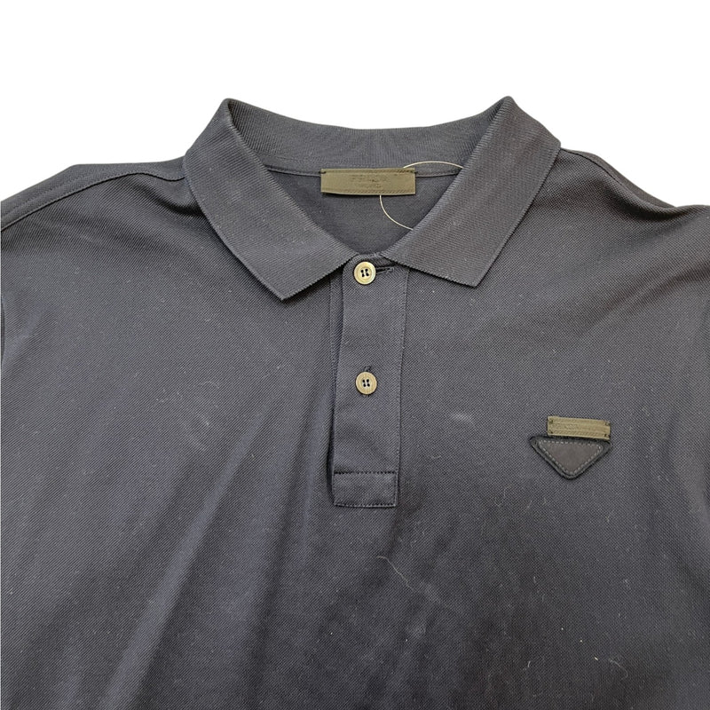 Men's Triangle Logo Polo Shirt Navy Size L