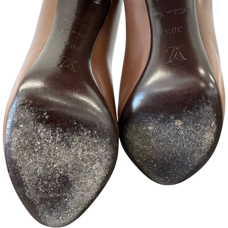 Women's Oh Really Platform Peep Toe Heels Brown Size UK 5.5 / EU 38.5
